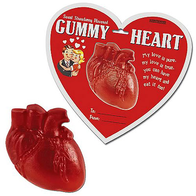Anatomically correct gummy heart candy