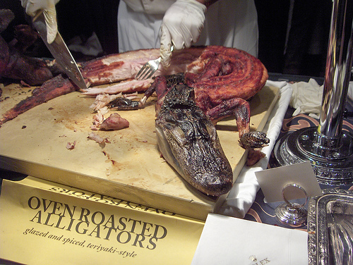 Oven roasted alligator