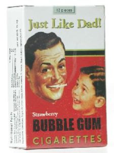 Vintage 'Just Like Dad' bubble gum cigarettes package