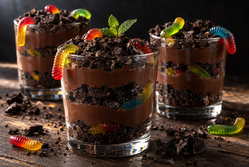 Worms in Dirt Pudding: The No-Bake Halloween Classic
